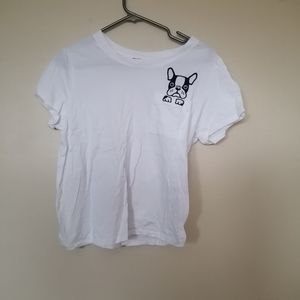 Frenchie white t-shirt
